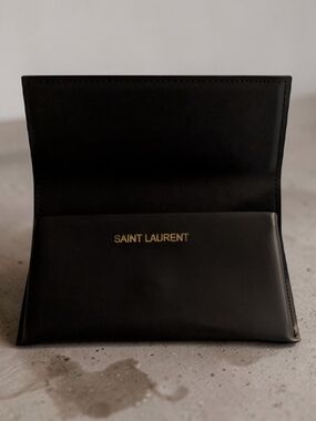 NEW Saint Laurent YSL Black Sunglasses Case + Cleaning Cloth